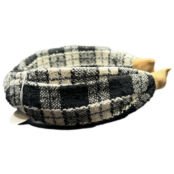Fall Knit Plaid Twist Headband - Black - NWT - Picture 2 of 5